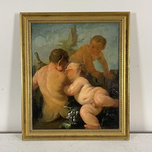 362 - Manner of Antonio Bellucci, a group of putti, oil on canvas, 45 by 37cm, framed