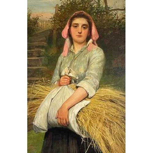 387 - Charles Sillem Lidderdale (British, 1831-1895), 'The Gleaner', signed with monogram and dated 1890 l... 