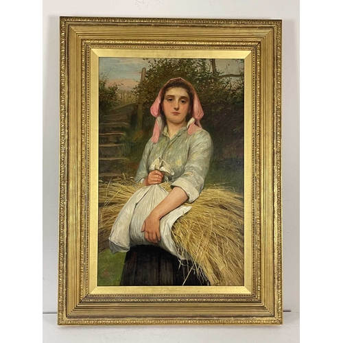 387 - Charles Sillem Lidderdale (British, 1831-1895), 'The Gleaner', signed with monogram and dated 1890 l... 