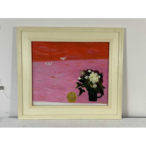 404 - Mary Fedden R.A. (British, 1915-2012), 'Jasmine & Moths (Pink)', signed and dated 1988 l.r., titled ... 