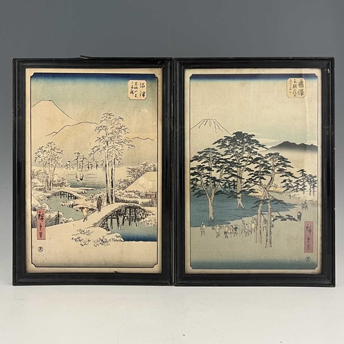 508 - Hiroshige, a pair of prints from series 'Famous Places of the 53 Stations of the T?kaid?