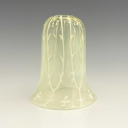 562 - John Walsh Walsh, an Arts and Crafts opalescent glass light shade, bell form, optic moulded with tho... 