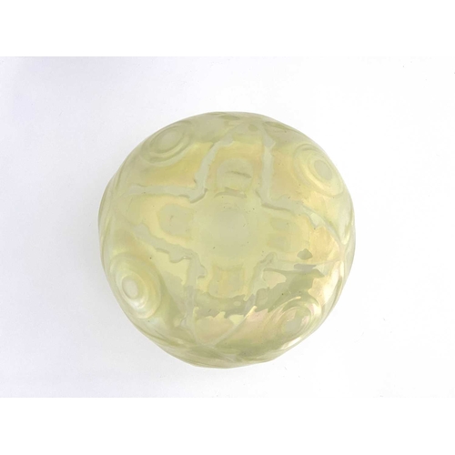 566 - John Walsh Walsh, an Arts and Crafts opalescent glass bowl, circa 1900, Opalene Brocade design, squa... 