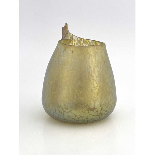 583 - Loetz, a Secessionist iridescent glass Candia Papillon vase, conical ovoid form with pinched and coi... 