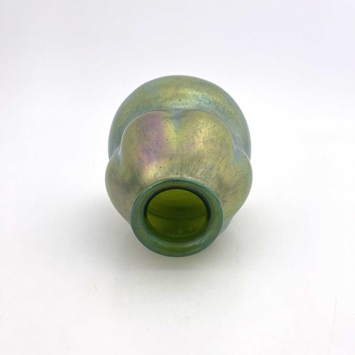 584 - Loetz, a Secessionist iridescent glass Goldiris vase, circa 1910, double gourd form with lobed upper... 