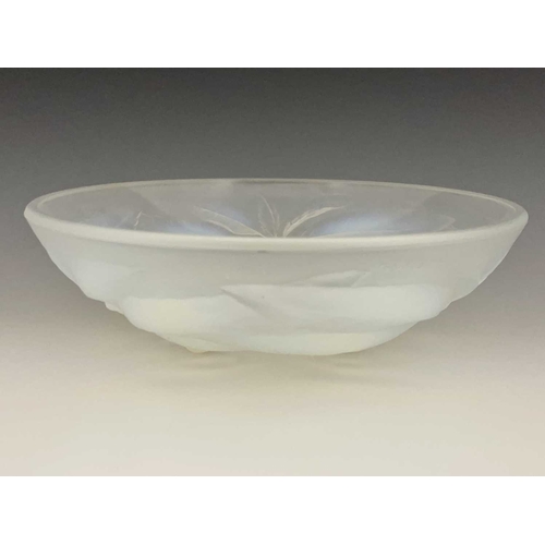 599 - G Vallon, an opalescent glass Cherry bowl, relief moulded, marked, 23.5cm diameter