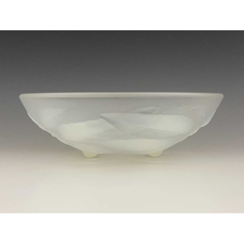 599 - G Vallon, an opalescent glass Cherry bowl, relief moulded, marked, 23.5cm diameter