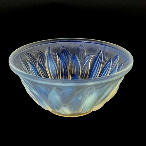 601 - Etling, an opalescent glass Sunflower bowl, circa 1927, frosted, moulded marks Etling France 27, 15c... 