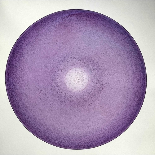 603 - John Walsh Walsh, a Pompeiian glass bowl, circa 1930, flared form, purple with random bubble inclusi... 