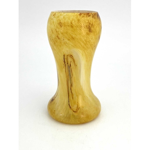 607 - Elizabeth Graydon Stannus, an Art Deco Graystan glass vase, waisted gourd form, marbled and clouded ... 