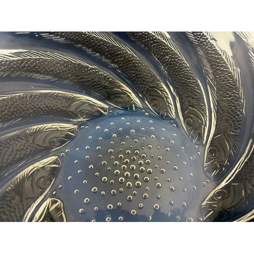 648 - Rene Lalique, a Poissons opalescent glass bowl, model 3211, designed circa 1921, polished, relief mo... 