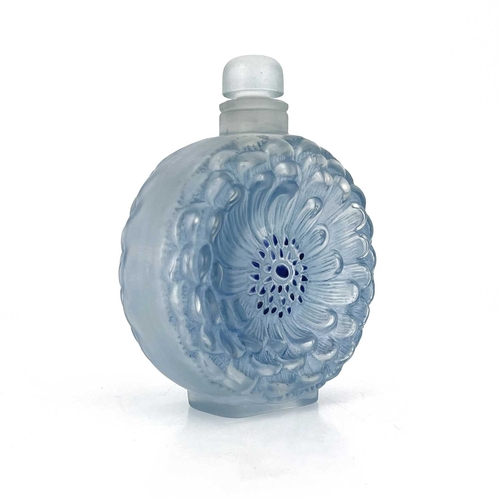 663 - Rene Lalique, a Dahlia glass perfume bottle, model 617, designed circa 1931, frosted with blue ename... 