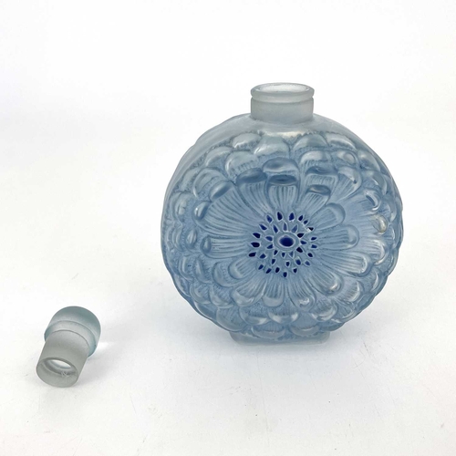 663 - Rene Lalique, a Dahlia glass perfume bottle, model 617, designed circa 1931, frosted with blue ename... 