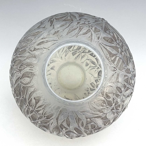 665 - Rene Lalique, a Gui opalescent glass vase, model 948, designed circa 1920, frosted and polished with... 