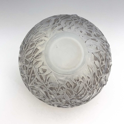 665 - Rene Lalique, a Gui opalescent glass vase, model 948, designed circa 1920, frosted and polished with... 