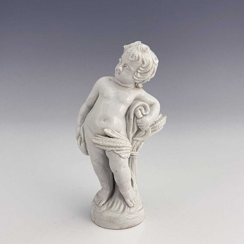 679 - A Doccia porcelain figure of a putto, possible modelled by Gaspare Bruschi, mid 18th century, 13cm h... 