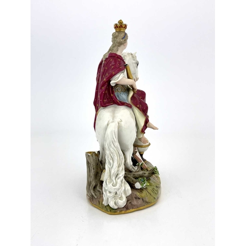 690 - A Meissen porcelain figure of Europa, after J J Kaendler, 19th century, modelled as an allegorical f... 