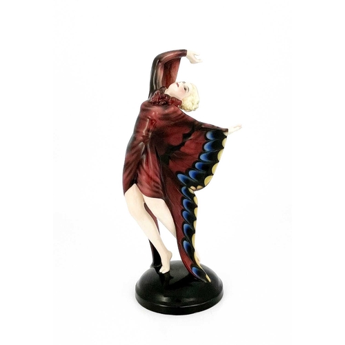 709 - Josef Lorenzl for Goldschieder, an Art Deco figure of a butterfly dancer, model 6594, designed circa... 