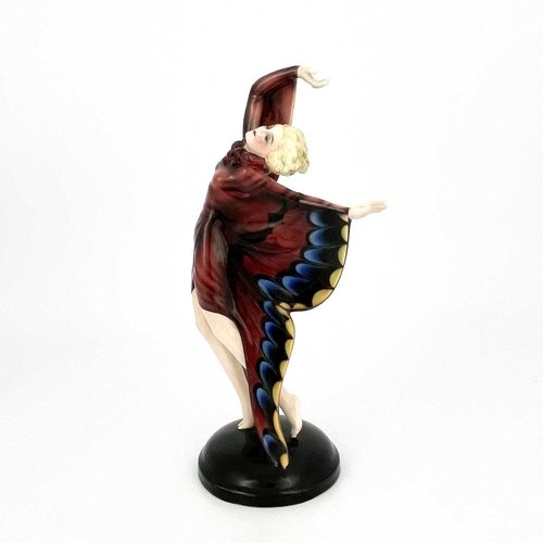 709 - Josef Lorenzl for Goldschieder, an Art Deco figure of a butterfly dancer, model 6594, designed circa... 