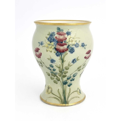 714 - William Moorcroft for James MacIntyre, a Rose, Tulip and Forget me Not vase, circa 1908, inverse bal... 