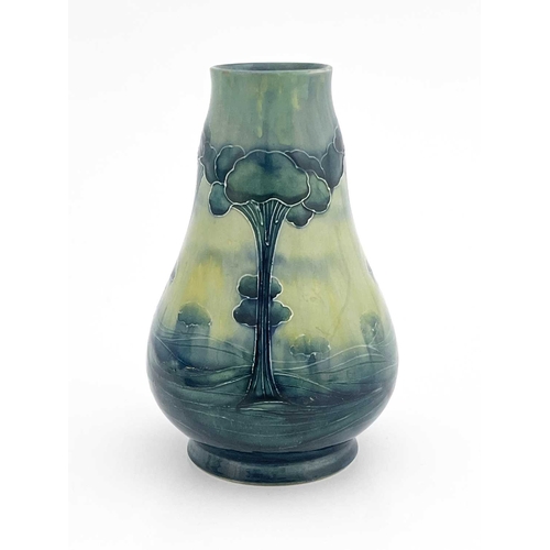 715 - William Moorcroft for Liberty and Co, a Hazledine vase, circa 1903, double gourd form, printed marks... 