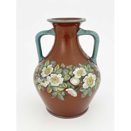 718 - A 19th century redware Portland vase, probably Wedgwood or Samuel Alcock, circa 1850, transfer print... 