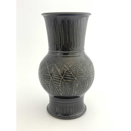 727 - Agnette Hoy for Doulton Lambeth, a stoneware vase, circa 1950s, bulbous form, sgraffito decorated wi... 