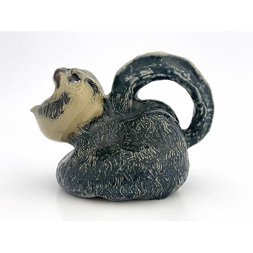 732 - Robert Wallace Martin for Martin Brothers, a grotesque and characterful stoneware rodent jug, 1882, ... 