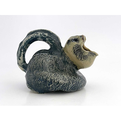 732 - Robert Wallace Martin for Martin Brothers, a grotesque and characterful stoneware rodent jug, 1882, ... 