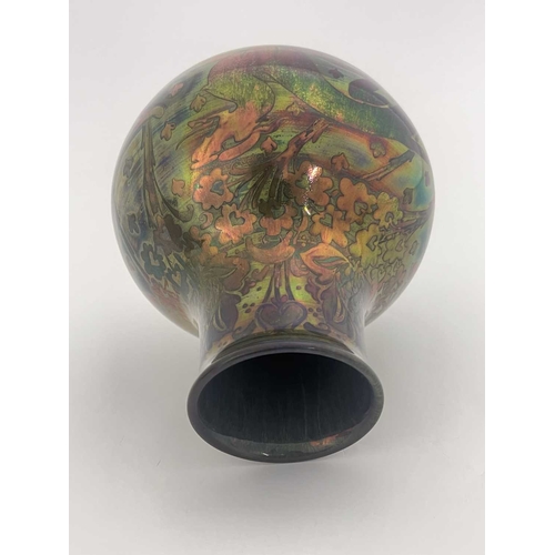 737 - Charles Cundall for Pilkington, a Royal Lancastrian lustre vase, 1910, bulbous form, painted with br... 