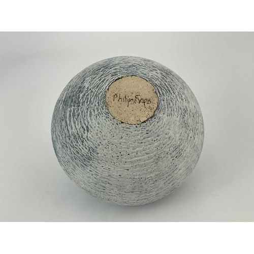 757 - Philip Evans (British, 1959), a large stoneware-thrown textured vase, decorated with grey and white ... 