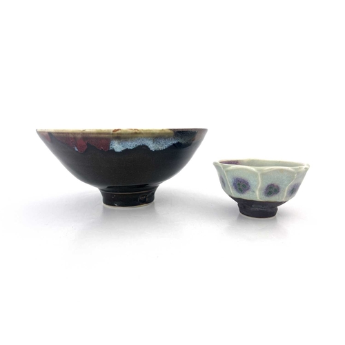 761 - Margaret Frith (British, 1943), two cut-sided stoneware bowls, each bearing an impressed maker's mar... 