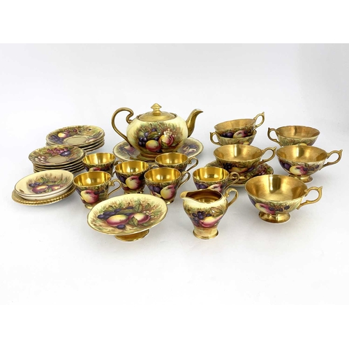 783 - D Jones for Aynsley, a fruit painted coffee set