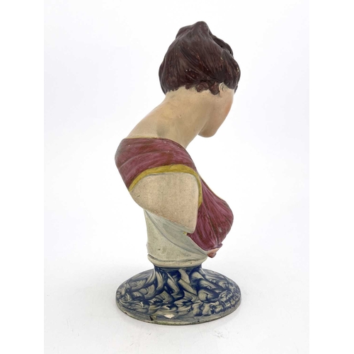 848 - A Staffordshire pottery bust, attributed to Obadiah Sherratt, circa 1820, modelled at the actress Ma... 