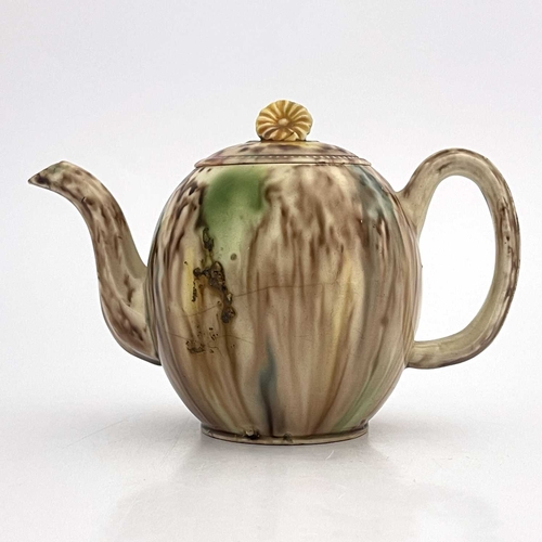 862 - A Whieldon-type pottery Staffordshire tea-pot, circa 1765, 11cm high