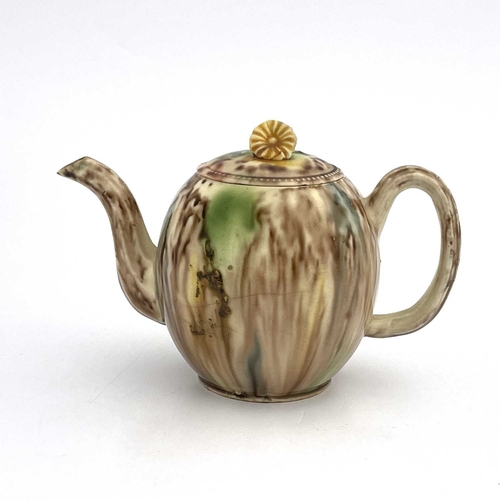 862 - A Whieldon-type pottery Staffordshire tea-pot, circa 1765, 11cm high