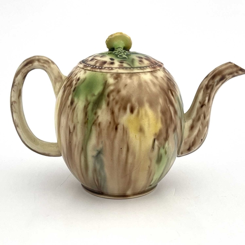 862 - A Whieldon-type pottery Staffordshire tea-pot, circa 1765, 11cm high