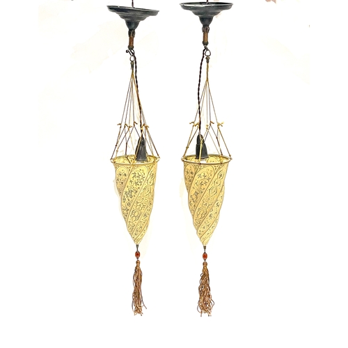 435 - After Mariano Fortuny Y Madrazo (Spanish, 1871-1949), a pair of 'Cesendello' floor lamps, stamped 'V... 