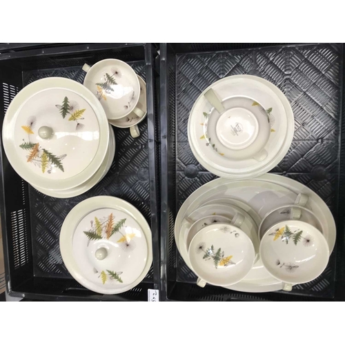 11 - Colin Haxby for Simpson's Potters Ltd Cobridge, a part Thistledown pattern dinner service (2 trays)