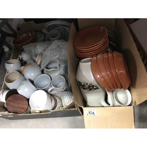 30 - A large collection of Denby, and Buchan pottery tea and dinner ware including plates, dishes, mugs e... 