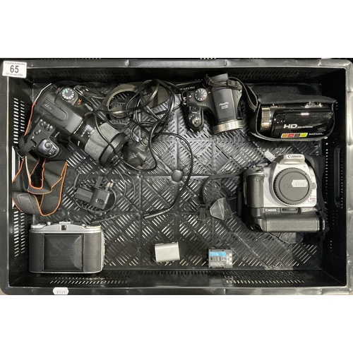 65 - Camera equipment, including Canon Rebel XTI, fujifilm FinePix S5700, Sony A300, DVC Digital Video Ca... 