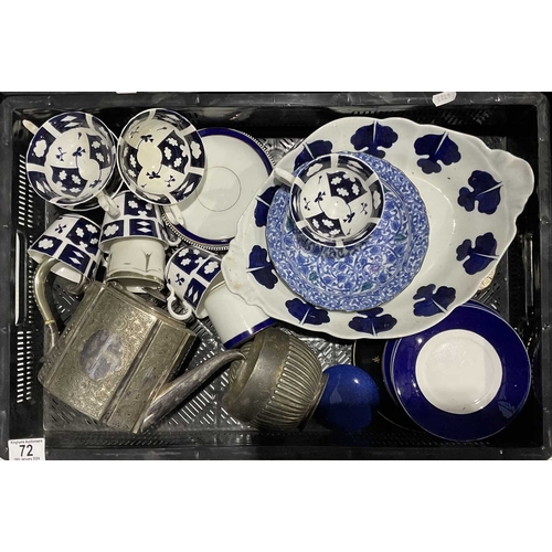 72 - Collection of English ceramics, a Chinese plate, an electroplated teapot, etc