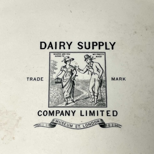 118 - A Copeland Dairy Supply Company Limited lipped shallow bowl, monochrome printed decoration depicting... 