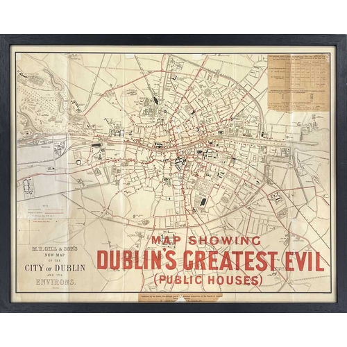 123 - M H Gill & Son's New Map of the City of Dublin, later adapted by the Church of Ireland and overprint... 