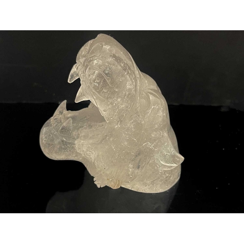 301 - A quartz-carved model of a tiger head, 11cm high