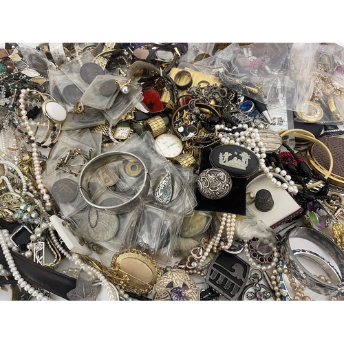 331 - A very large selection of silver, watches and costume jewellery, to include two silver bangles, two ... 