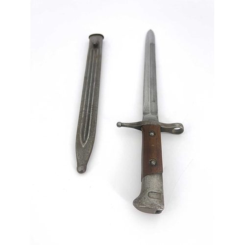 336 - An Italian M1891 Carcano 'Special Troops' knife bayonet by Fabbrica D'Armi Di Terni, two piece woode... 