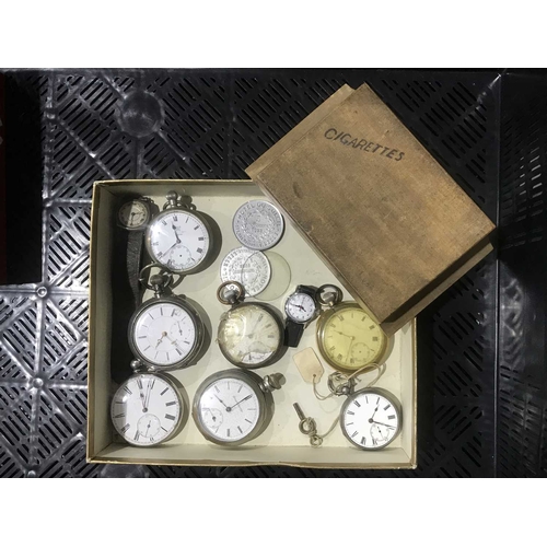 356 - A quantity of pocket watches and wristwatches, including a Swiss 800 silver example by Rodolphe Schm... 