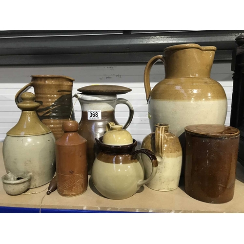 368 - A collection of stoneware jars etc