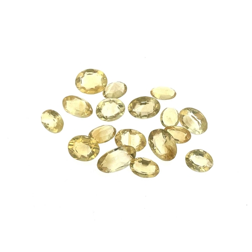 520 - A selection of seventeen faceted citrines, currently loose from mount, total weight 9.6g